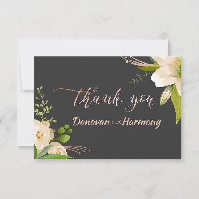 White Lilies Bröllop Tack Kort (Framsida)