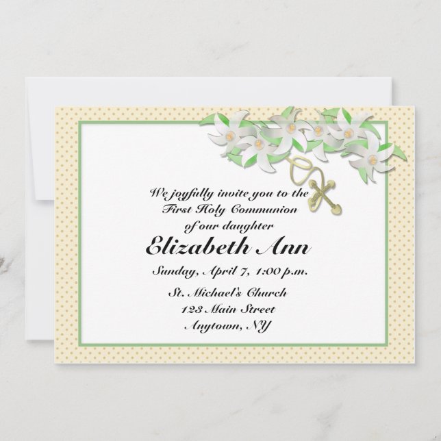 White Lilies Christian Inbjudning Inbjudningar (Framsida)