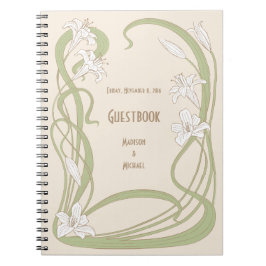 White Lilies Guestbook Anteckningsbok Med Spiral