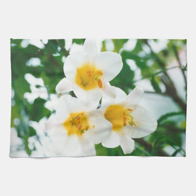 White Lilies - Lily Flower Lilium candidum Kökshandduk (Horisontell)