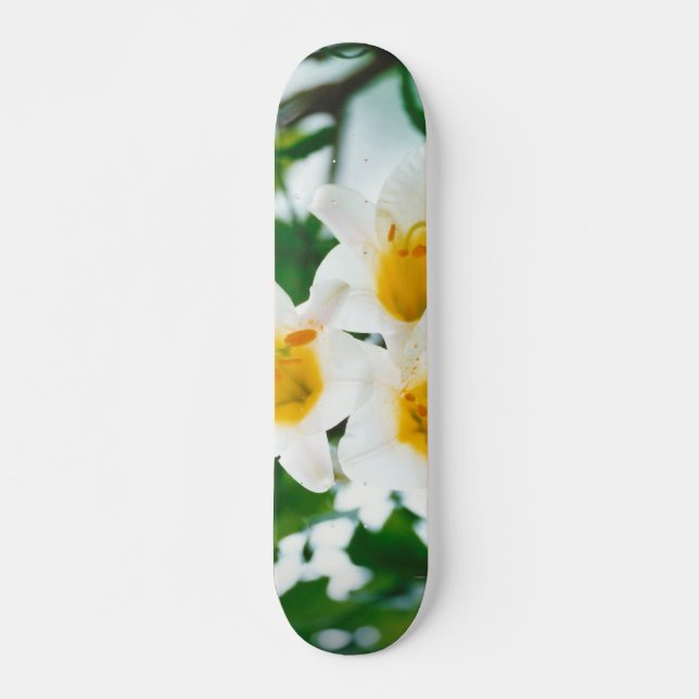 White Lilies - Lily Flower Lilium candidum Mini Skateboard Bräda 18,5 Cm (Framsida)