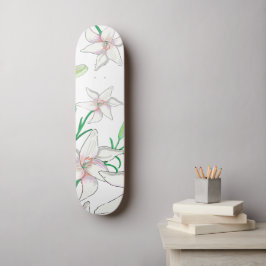 White Lilies Mini Skateboard Bräda 18,5 Cm