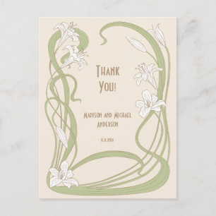 White Lilies Tack Vykort