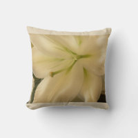 White Lillum Flower Photo Cushion