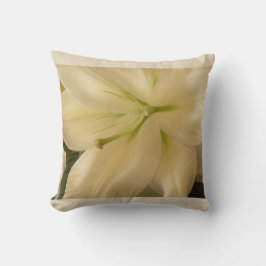 White Lillum Flower Photo Cushion Kudde