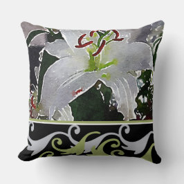 White Lily accent Cushion Kudde
