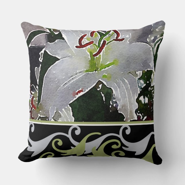 White Lily accent Cushion Kudde (Framsida)