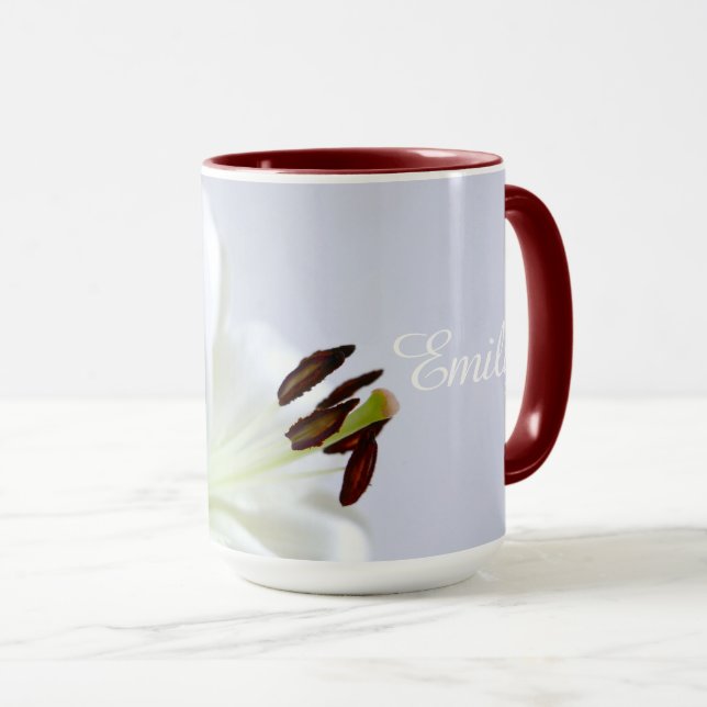 White Lily, blomma. Mugg (Framsida höger)