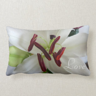 White Lily, blomman. Lumbarkudde
