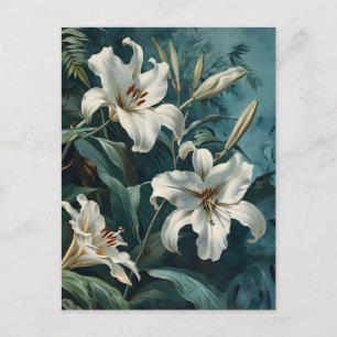 White Lily-blommans Vintage Vykort