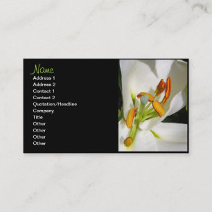 White Lily Blommigt Affärskort Visitkort