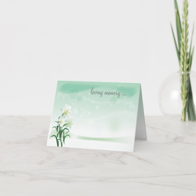 White Lily Blommigt Notecard Kort (Framsida)