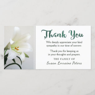 White Lily Blommigt Simplicit Tack Family Kort