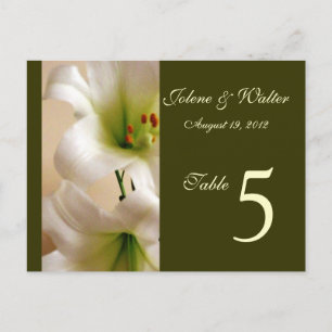 White Lily Bordsnummer Card