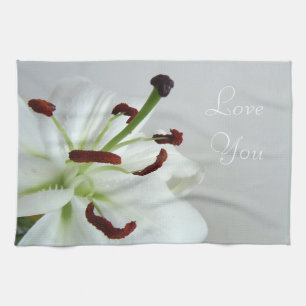 White Lily. Flower. Kökshandduk
