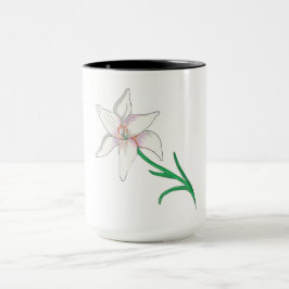 White Lily Flower Mugg