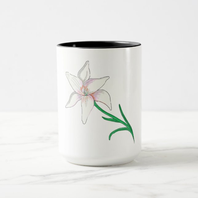 White Lily Flower Mugg (Center)