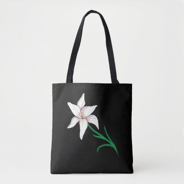 White Lily Flower Tygkasse (Framsida)