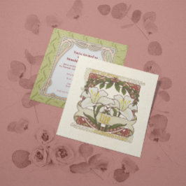 White Lily-Flower Vintage-Stil Gult Inbjudningar