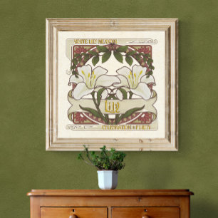 White Lily- Flower Vintage-Stil Poster