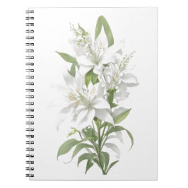 White Lily Flowers Anteckningsbok