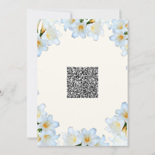 White Lily Flowers Baby Shower-inbjudan QR-kod