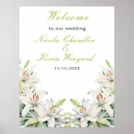 White Lily Flowers Bröllop Poster