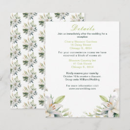 White Lily Flowers Bröllop Tilläggskort