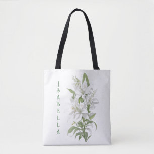 White Lily Flowers Personlig Tygkasse