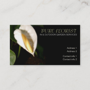 White LiLy Garden Florist Affärskort Visitkort