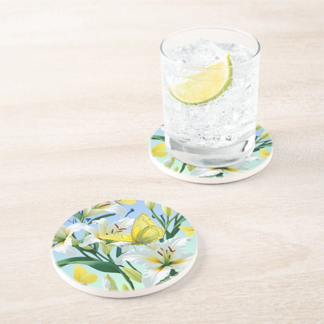 White Lily, Gult Butterfly Underlägg - Vivid (Sidan)