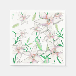 White Lily Illustration Pappersservett