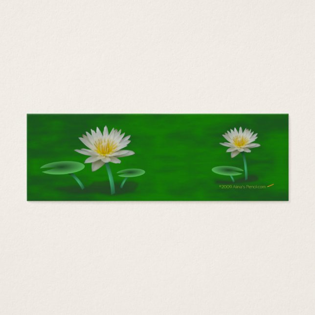 White Lily Mini Bokmärken Litet Visitkort (Framsidan)