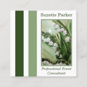 White Lily of the Valley Event Planner Fyrkantigt Visitkort