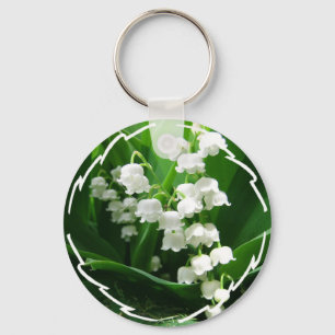 White Lily of the Valley keychain Nyckelring