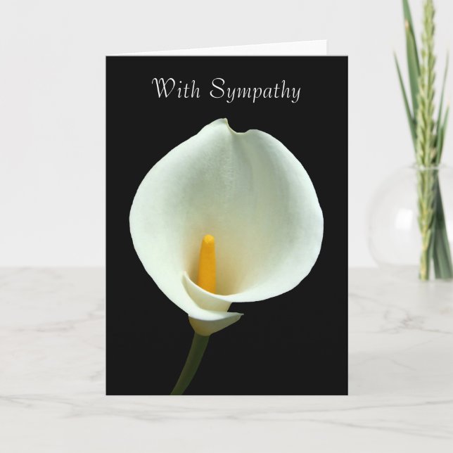White Lily Sympathy Card Kort (Framsida)