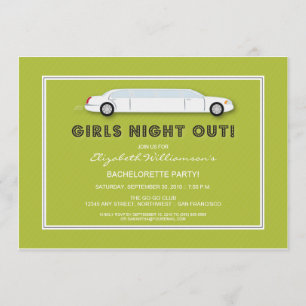 White Limo Bachelorette Party Inbjudan (kalk)