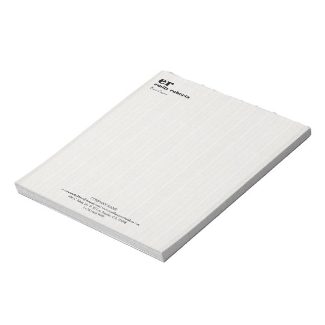 White Linen Burlap Gray Typography Anteckningsblock (Roterad)