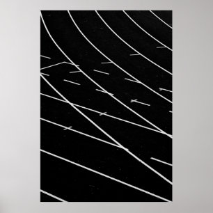 White linjer på spåret fält poster
