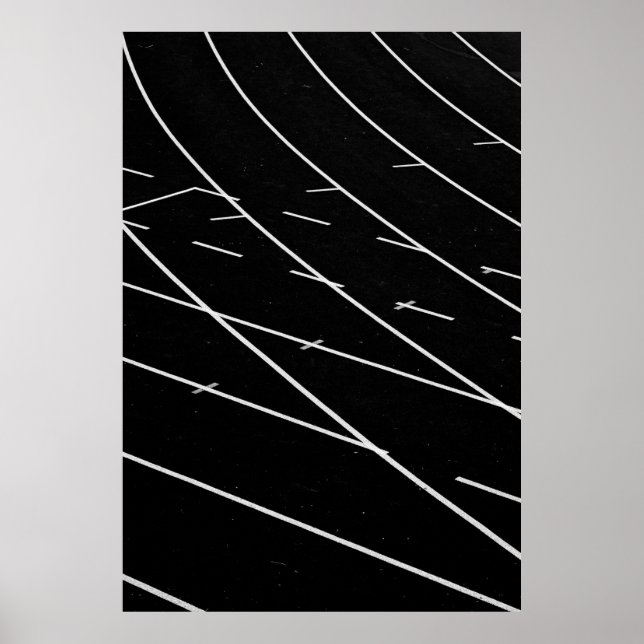 White linjer på spåret fält poster (Framsidan)