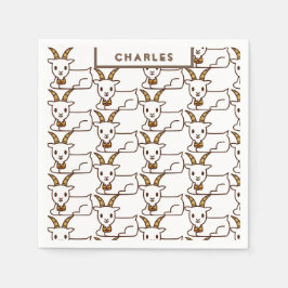 White Little Goat Personlig Pappersservett