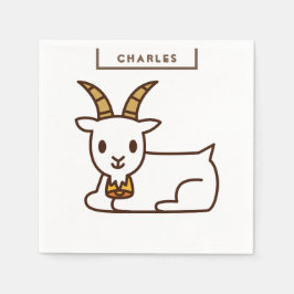 White Little Goat Personlig Pappersservett