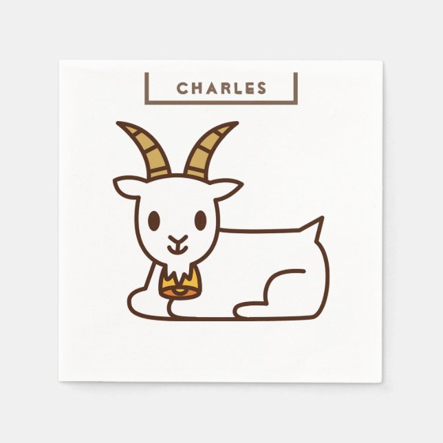 White Little Goat Personlig Pappersservett (Framsidan)