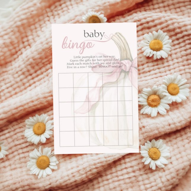 White Little Pumpkin Rosa Polka dots Baby Bingo (Skapare uppladdad)