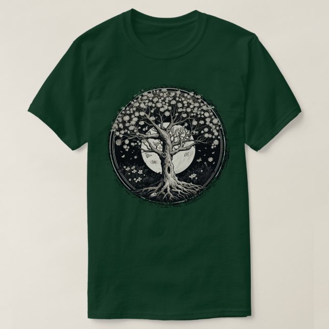 White Livets träd T Shirt (Design framsida)