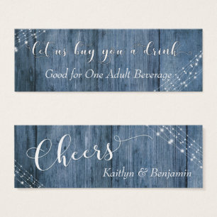 White Ljus & Blue Rustic Wood Drink Biljett