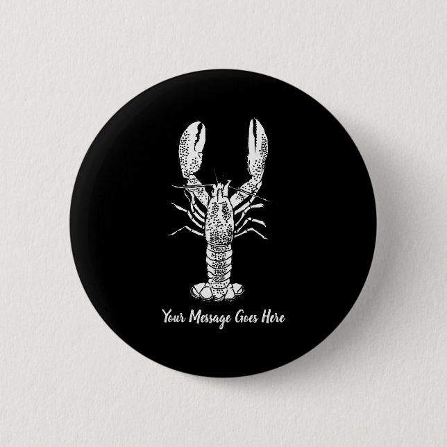White Lobster Graphic Message  Knapp (Framsida)