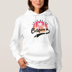 White Long Beach Retro Women's Hoodie T Shirt