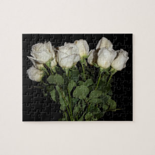 White Long-Stemmed Ro i Vas Jigszawa Puzzle Pussel