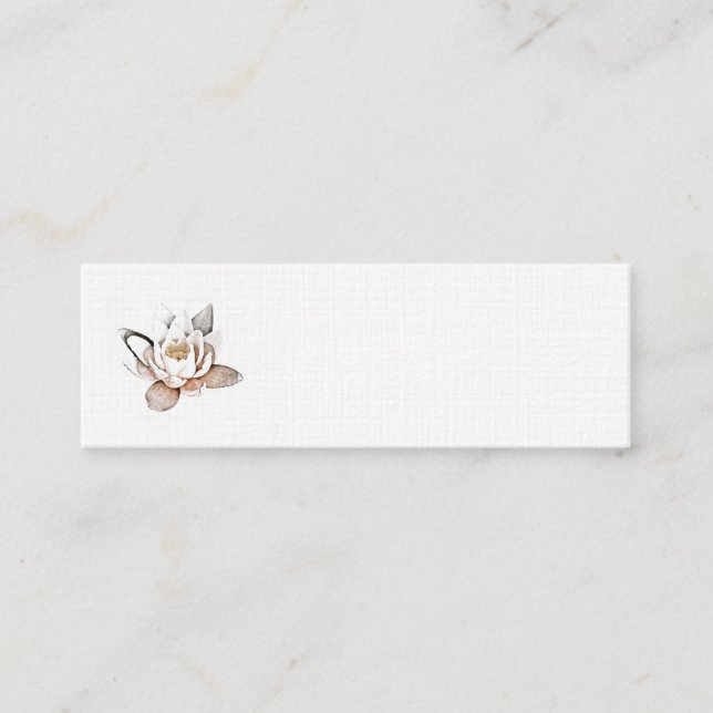 WHITE LOTUS-AFFÄRSKORT MINI VISITKORT (Framsida)